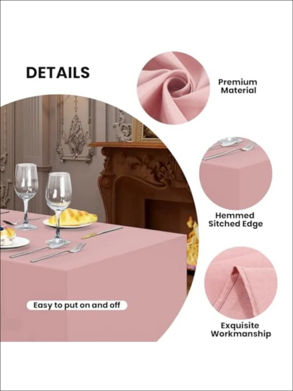 Fitted Tablecloth 2 Pack Waterproof Polyester for 6 Foot Tables Wedding Trade